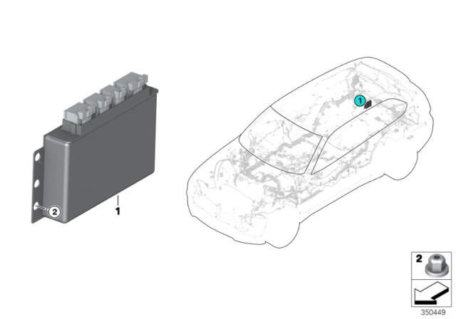 2017 BMW X5 Rear Axle Differential QMV Control Unit Diagram