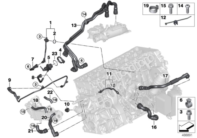 2018 BMW 540d xDrive V-Band Clamp Diagram for 18308590002