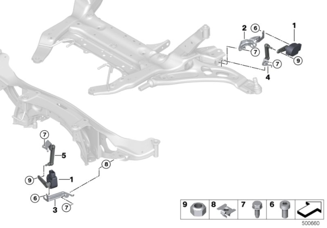 2020 BMW 228i xDrive Gran Coupe Headlight Vertical Aim Control Sensor Diagram 1