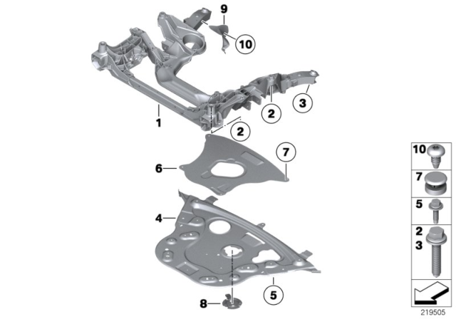 2015 BMW 640i xDrive Front Axle Support Diagram