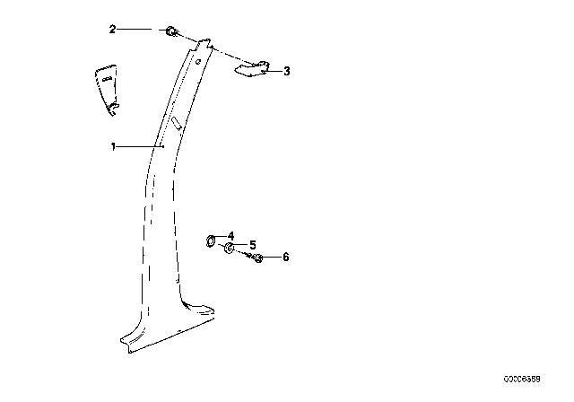 1980 BMW 633CSi Interior Trim Lateral Diagram 1