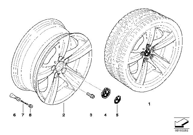 2008 BMW 335i BMW LA Wheel, Star Spoke Diagram 4