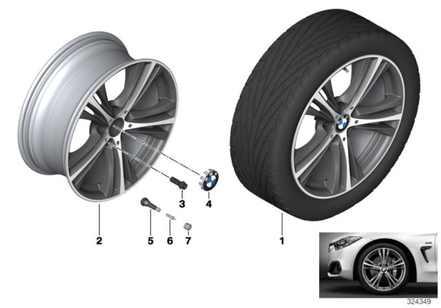 2015 BMW 328i BMW LA Wheel, Star Spoke Diagram 9
