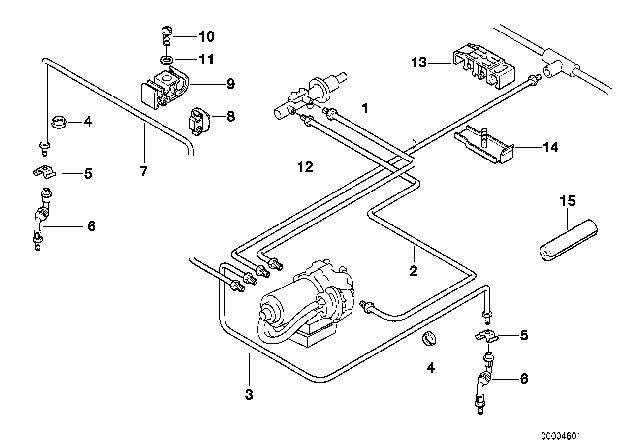 1998 BMW 318ti Brake Pipe Front ABS Diagram