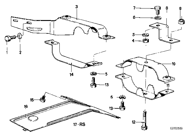 1983 BMW 633CSi Cooling / Exhaust System Diagram 3