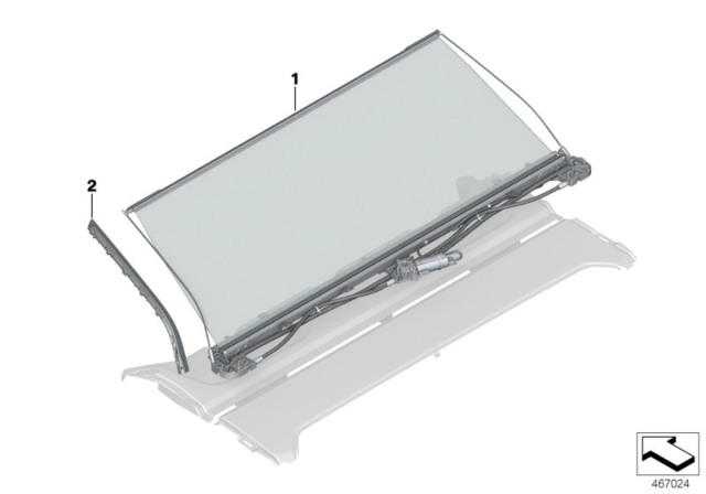 2019 BMW 740e xDrive Individual Roller Sun Blind Diagram