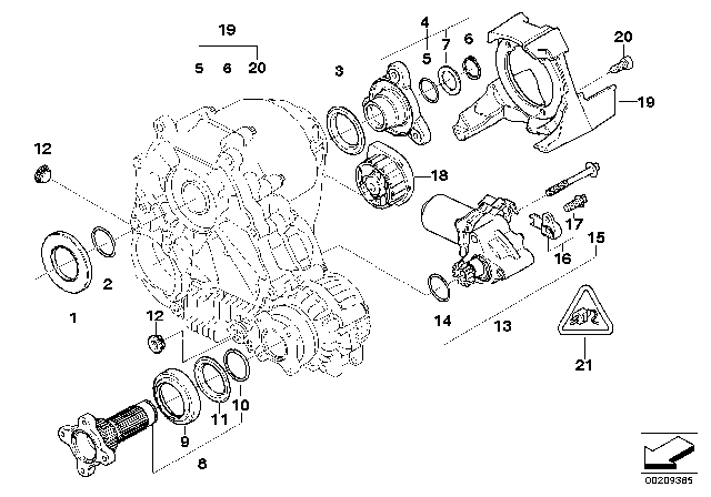 2008 BMW 535xi Single Parts For Transfer Case ATC Diagram