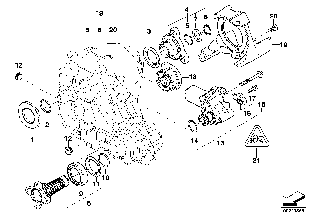 2010 BMW 535i xDrive Single Parts For Transfer Case ATC Diagram