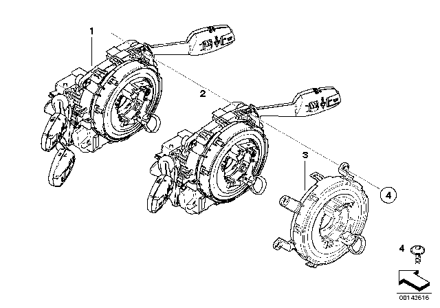 2012 BMW X6 Switch Cluster Steering Column Diagram