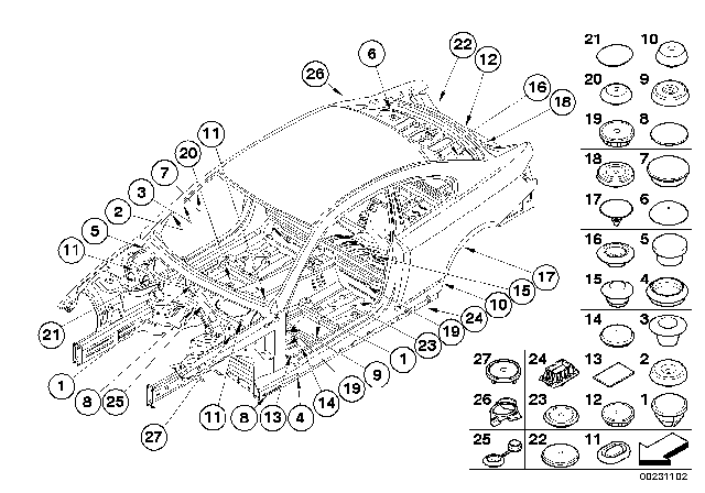 2009 BMW M3 Sealing Cap/Plug Diagram
