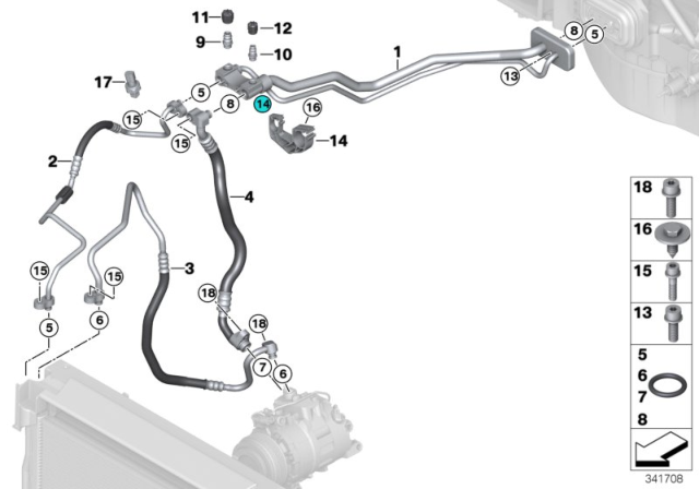 2018 BMW X6 M Coolant Lines Diagram