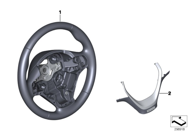 2015 BMW 328i xDrive Individual Sports Steering Wheel Diagram