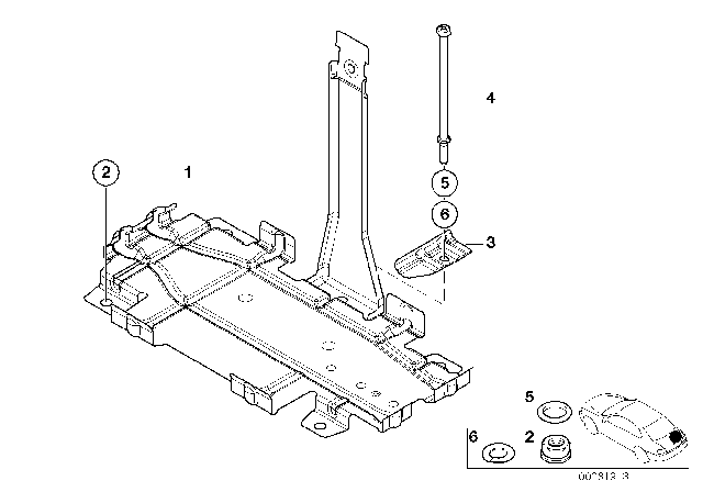 2001 BMW M3 Battery Tray Diagram