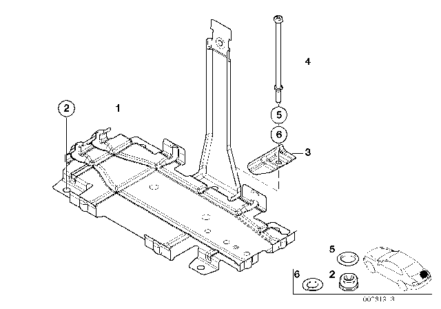 2003 BMW 325i Battery Tray Diagram