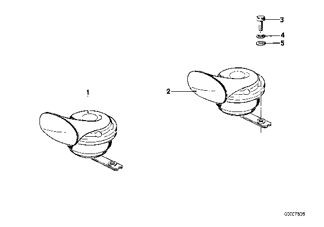 1985 BMW 635CSi Horn Diagram