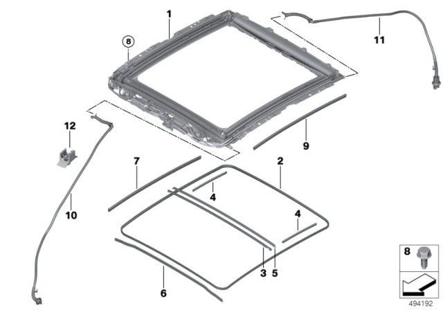 2020 BMW X2 Acoustic Seal Diagram for 54107461831