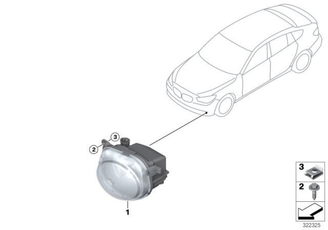 2014 BMW 550i GT xDrive Fog Light, Led, Right Diagram for 63177311294