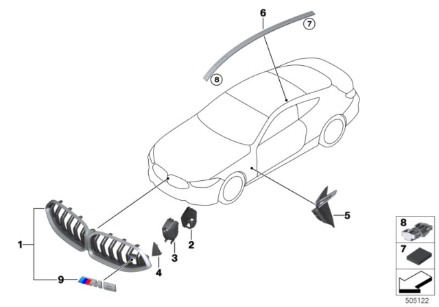 2020 BMW M8 CLIP Diagram for 51137476285