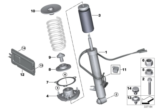 2017 BMW X6 Rear Right Shock Absorber Diagram for 37106875090