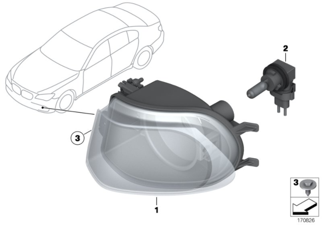 2011 BMW Alpina B7L Fog Lights, Right Diagram for 63177182196