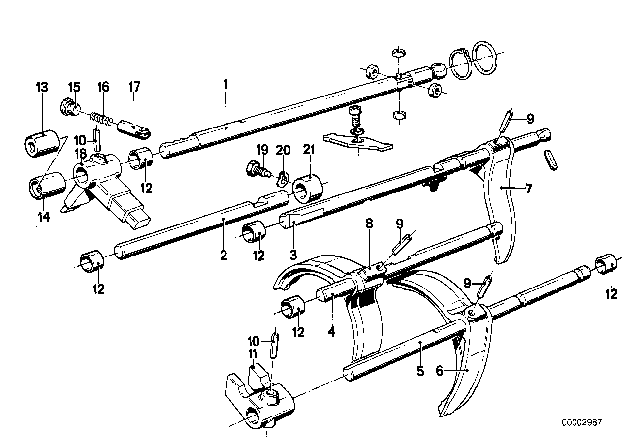 1979 BMW 320i Shifting Rod 3Rd And 4Th Gear Diagram for 23311208514