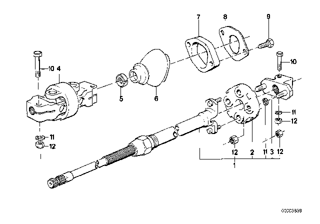 1989 BMW 325ix Steering Column - Lower Joint Assy Diagram 2