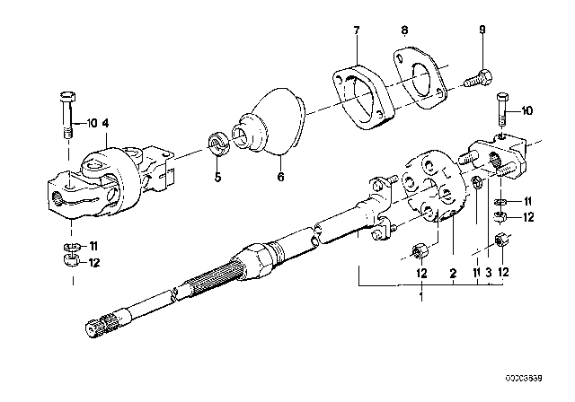 1990 BMW 325ix Steering Column - Lower Joint Assy Diagram 2