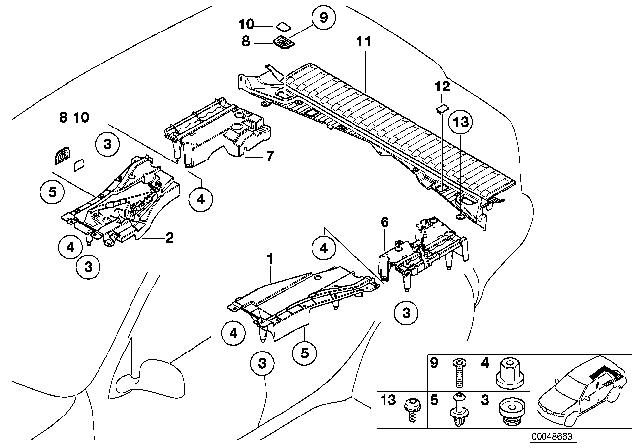 2006 BMW X5 Pad, Trunk Floor Diagram