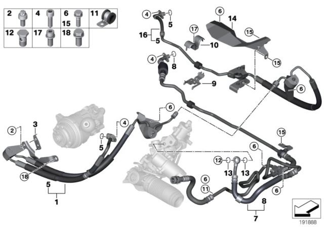 2008 BMW X5 1St Part Adaptive Drive Expansion Hose Diagram for 32416788258