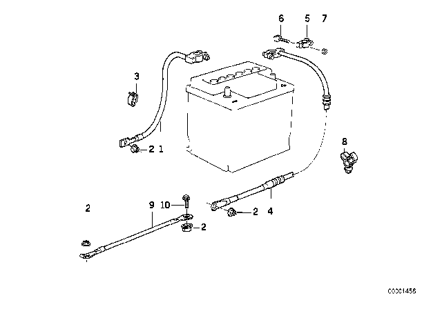 1992 BMW 525i Negative Battery Cable Diagram for 12421719728