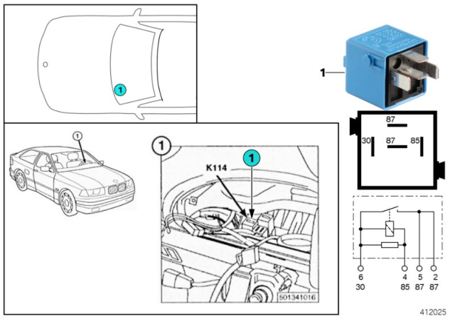 1997 BMW 328is Relay, Comfort Diagram 1