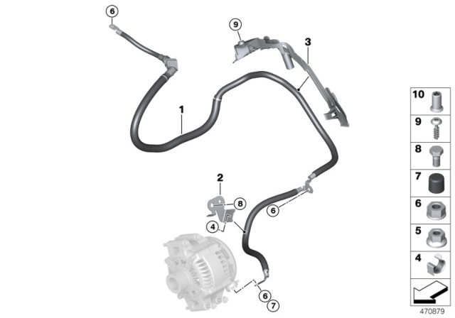 2017 BMW M2 Starter Cable / Alternator Cable Diagram