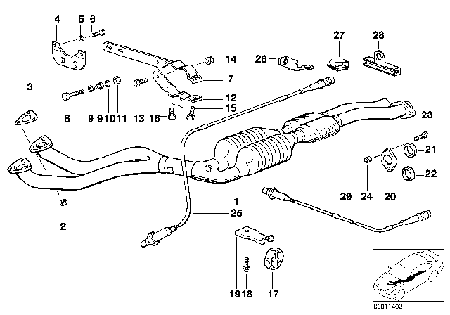 1994 BMW 325i Clamp Diagram for 18311728237