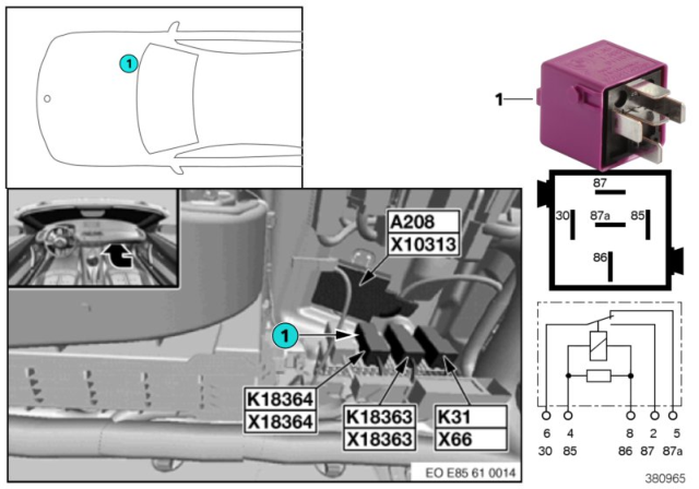 2004 BMW Z4 Relay, Soft Top Diagram 2