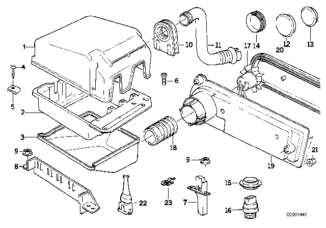 1991 BMW 525i Cover Diagram for 12901748191