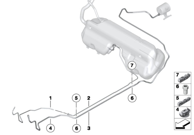 2016 BMW Z4 Fuel Pipe And Scavenging Line Diagram