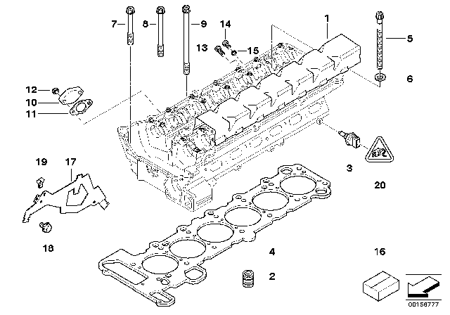 2002 BMW 330Ci Cylinder Head & Attached Parts Diagram 2