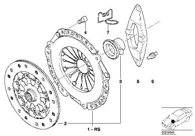 1999 BMW Z3 Gearshift / Clutch Diagram