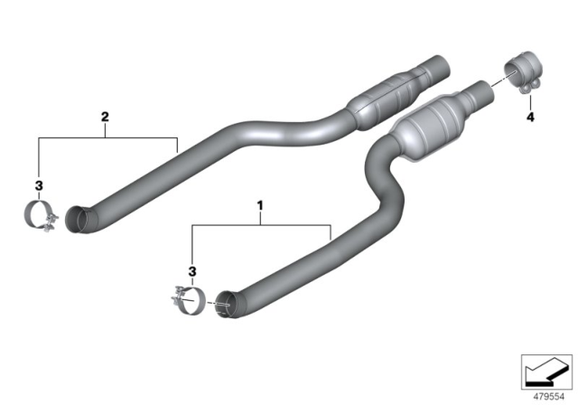 2019 BMW M760i xDrive FRONT SILENCER, LEFT Diagram for 18308654964