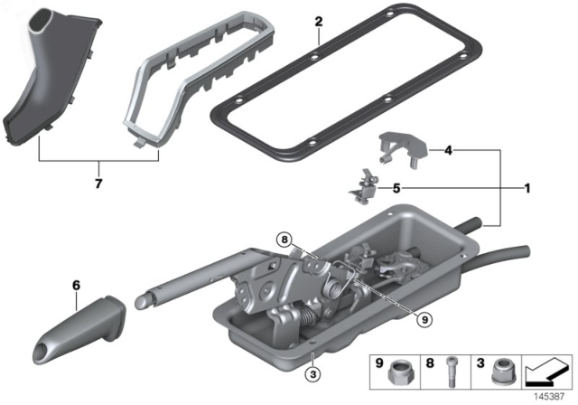 2004 BMW Z4 Handbrake Handle, Leather Oregon Diagram for 34406759357