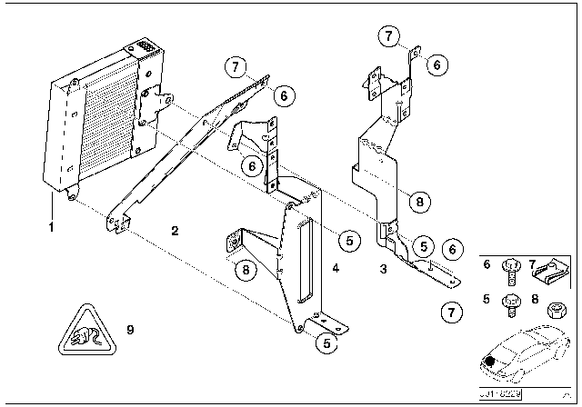 2003 BMW 325i Base Support System, Rear Diagram for 65128378014