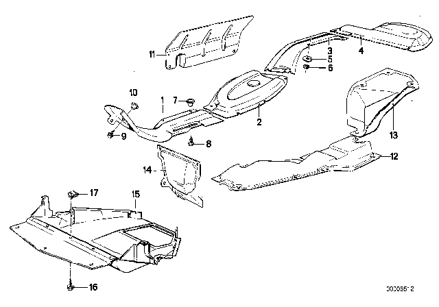 1985 BMW 735i Heat Insulation Tunnel Bottom Diagram for 51481903918