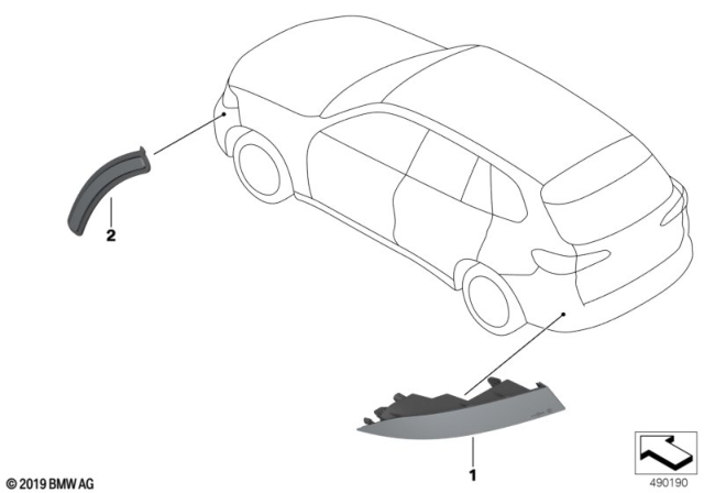 2019 BMW X7 Side Marker Reflector Left Diagram for 63147437083