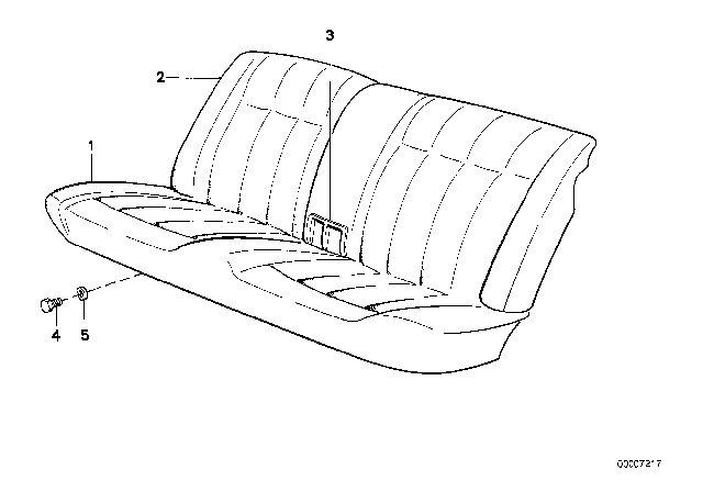 1989 BMW 325i Rear Seat Parts Diagram