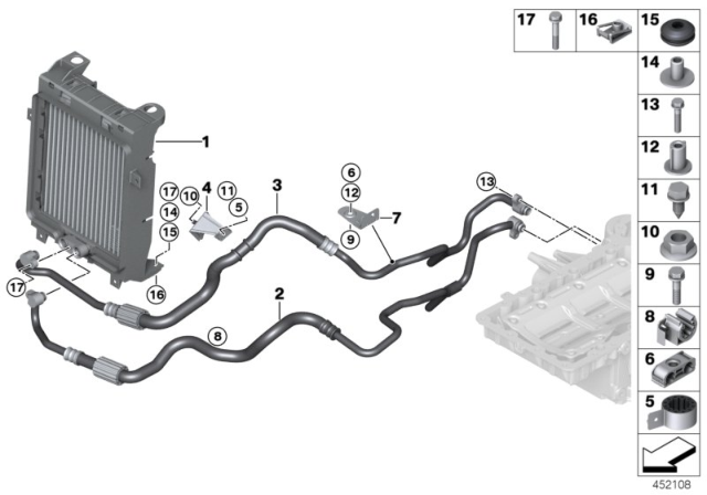 2015 BMW X5 M Engine Oil Cooler Diagram for 17217645693