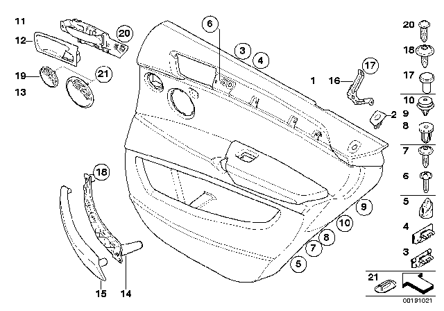 2013 BMW X6 Door Lining Leather Rear Right Diagram for 51429176438