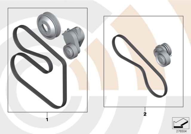 2005 BMW 325i Service Kit, Belt Drives Diagram