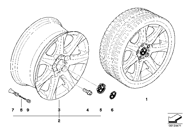 2004 BMW 325i BMW Light-Alloy Wheel, Star Spoke Diagram 2