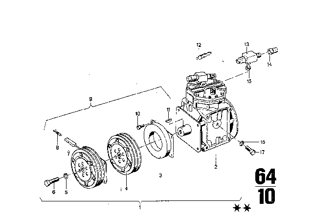 1973 BMW Bavaria Flat-Type Connector Diagram for 61138061782