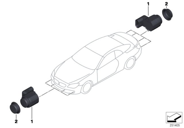 2014 BMW 650i xDrive Ultrasonic-Sensor Diagram
